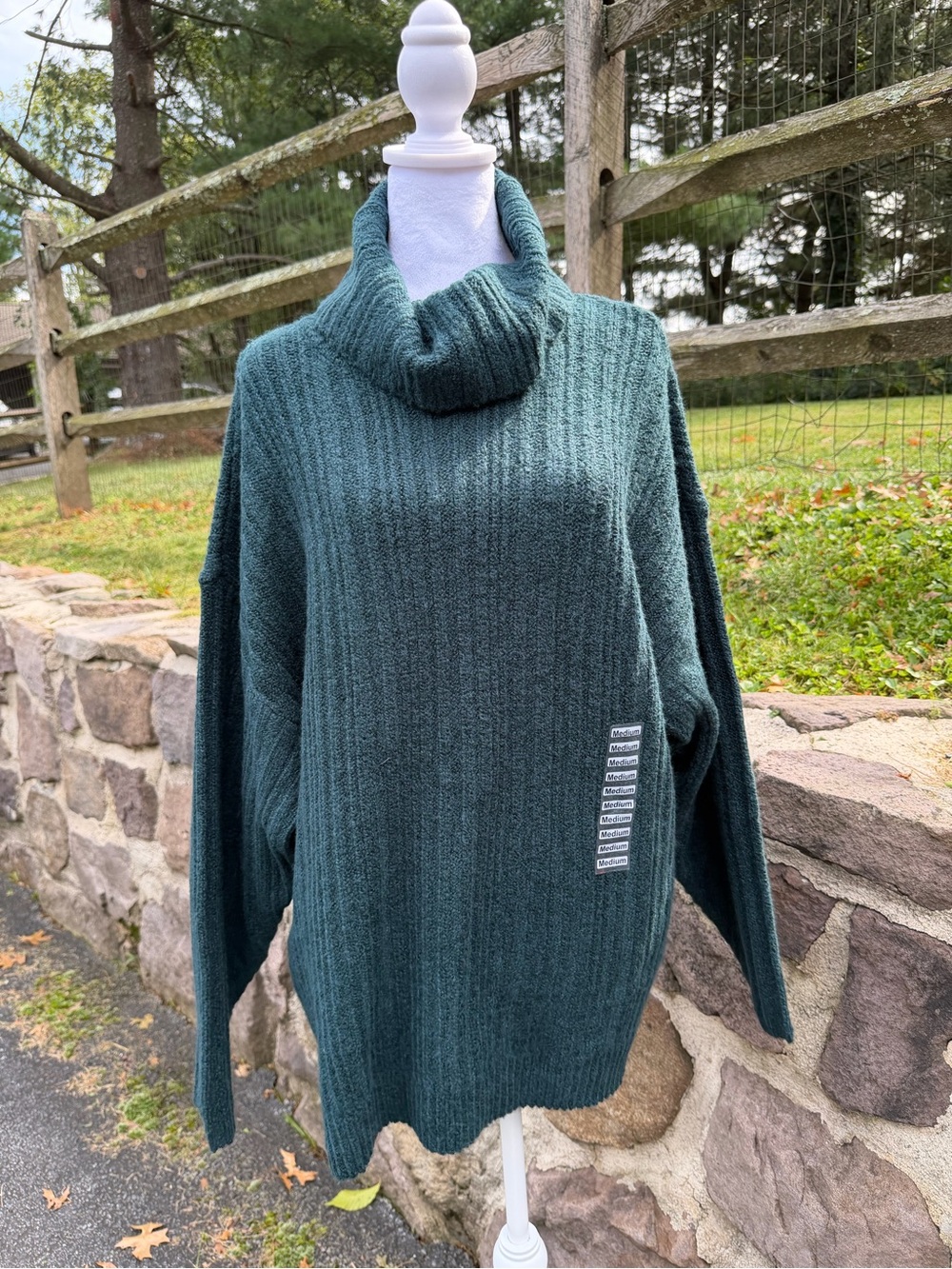 CAbi Dark GreenTurtleneck Knit Sweater